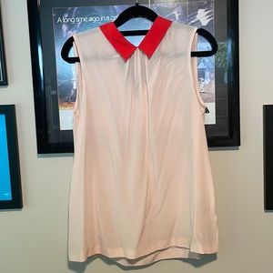 Pale pink tank w/ contrast collar